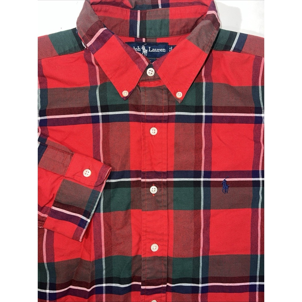 VTG Polo Ralph Lauren Blake 100% Cotton Men's Flannel Long Sleeve Button-Up XL‎